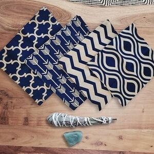 New 4x Canvas Pillow Covers + Organic Sage Smudge + Green Quartz Healing Crystal